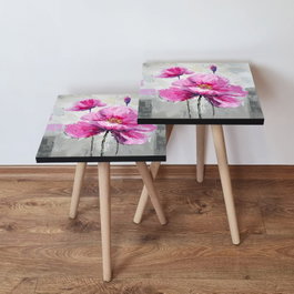 Hanah Home Mesas Nido de 2 Piezas - Rosa